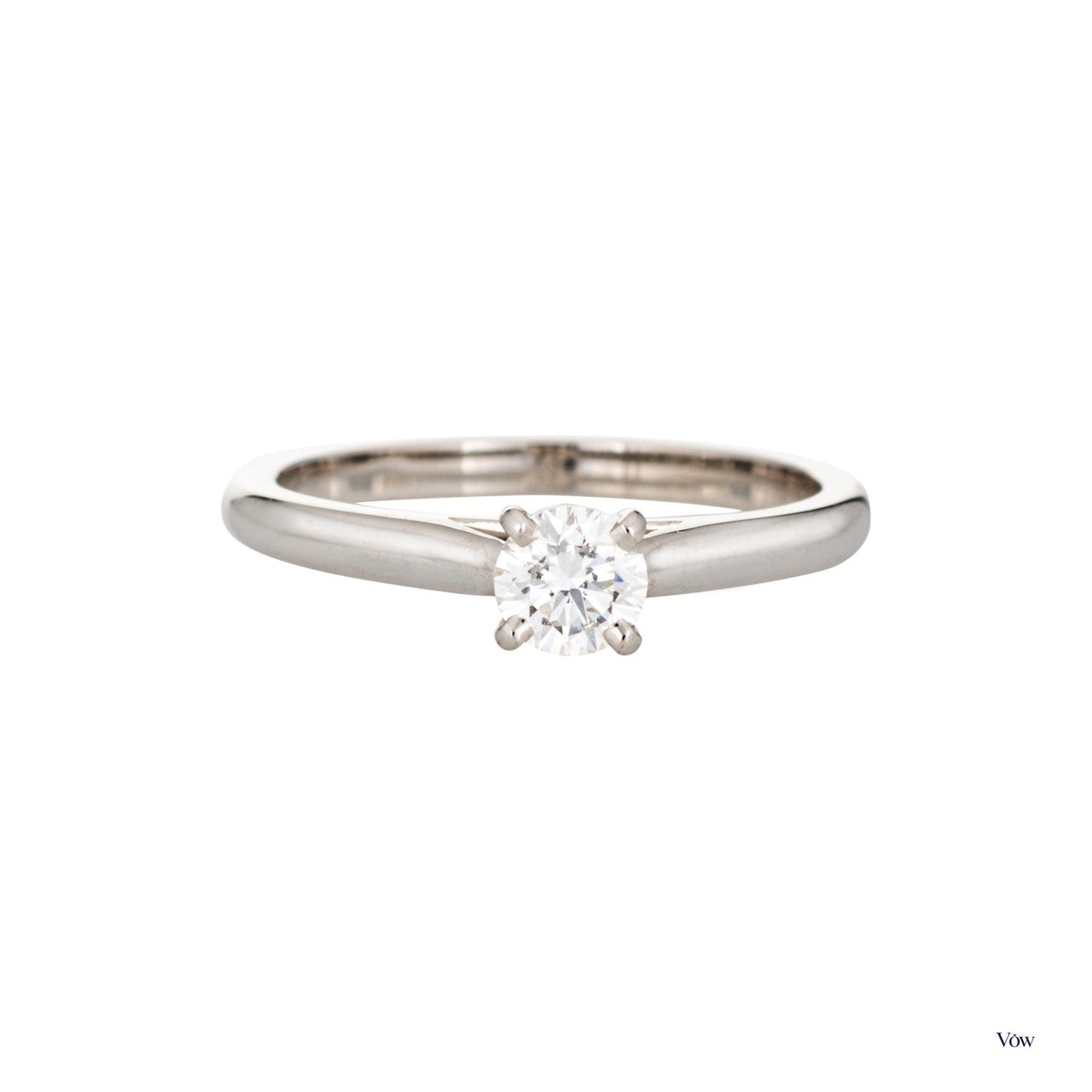 Cartier Solitaire Diamond Ring — 0.30ct Round, Platinum — Authentic Pre-Owned