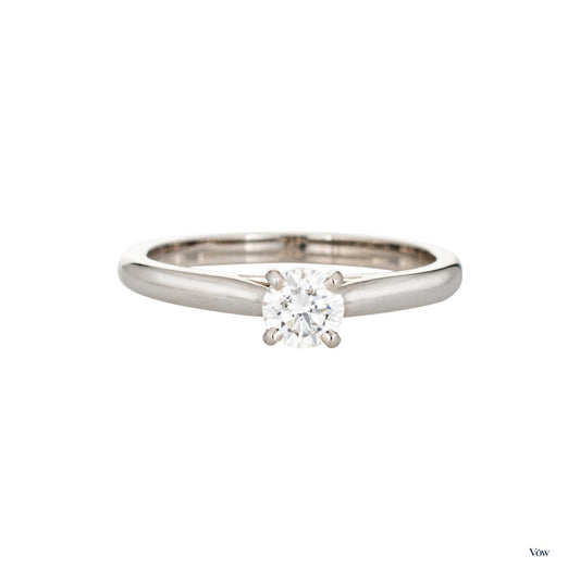Cartier Solitaire Diamond Ring — 0.30ct Round, Platinum — Authentic Pre-Owned
