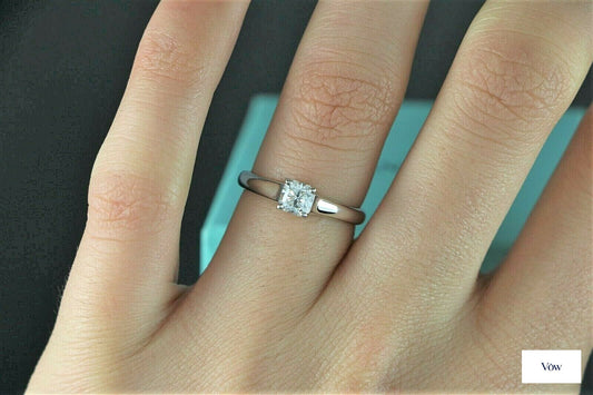 Tiffany & Co. Lucida Platinum Diamond Ring — 0.49ct — Authentic Pre-Owned