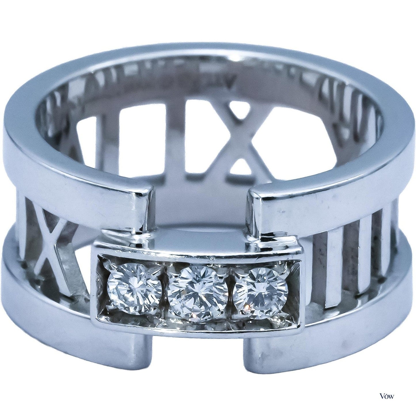 Tiffany & Co. Atlas Diamond Band — 0.12ct, 18k White Gold — Authentic Pre-Owned