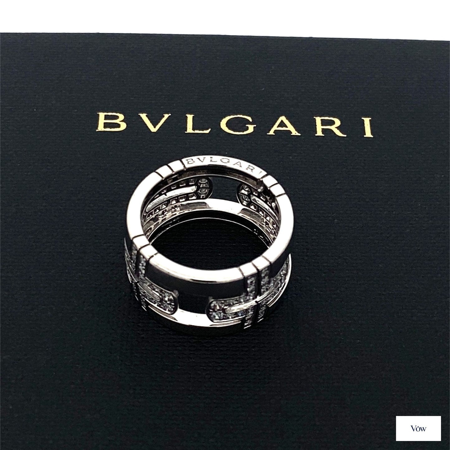 Bulgari Parentesi Diamond Ring — 18K White Gold — Authentic Pre-Owned