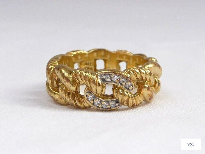 David Yurman Diamond Ring — Yellow Gold, Size 7 — Authentic Pre-Owned