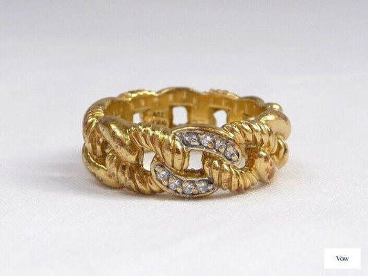 David Yurman Diamond Ring — Yellow Gold, Size 7 — Authentic Pre-Owned