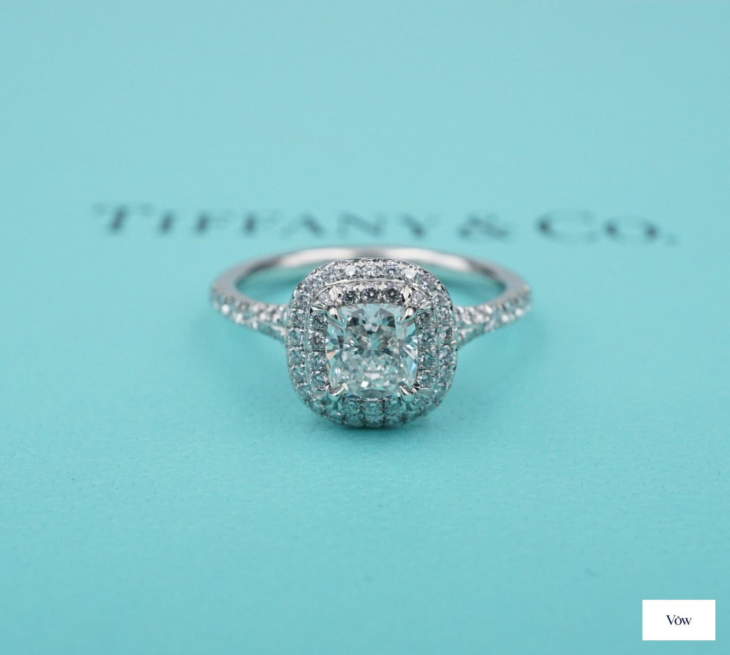 Tiffany & Co. Soleste® — 0.73ct Cushion Diamond Ring, Platinum — Authentic Pre-Owned