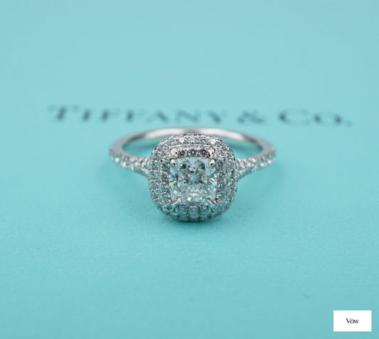Tiffany & Co. Soleste® — 0.73ct Cushion Diamond Ring, Platinum — Authentic Pre-Owned