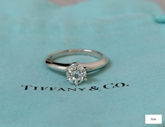 Tiffany & Co. Round Brilliant Solitaire — 0.72ct Diamond, Platinum — Authentic Pre-Owned