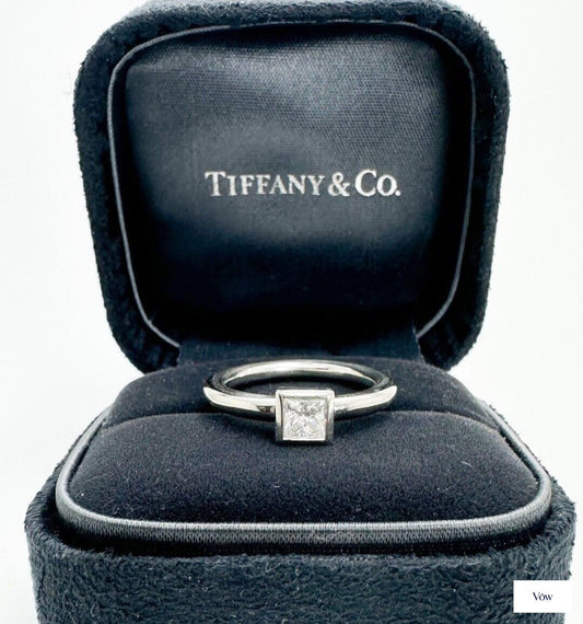 Tiffany & Co. Princess Diamond Ring — 34.00ct Platinum — Authentic Pre-Owned