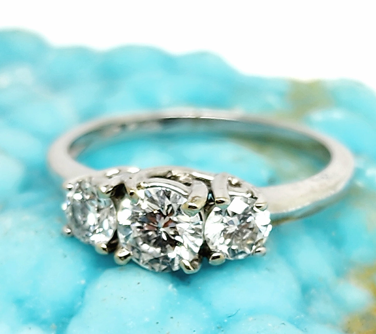 0.53ct Round Brilliant Past Present Future Diamond Ring — GIA Certified, 18k White Gold