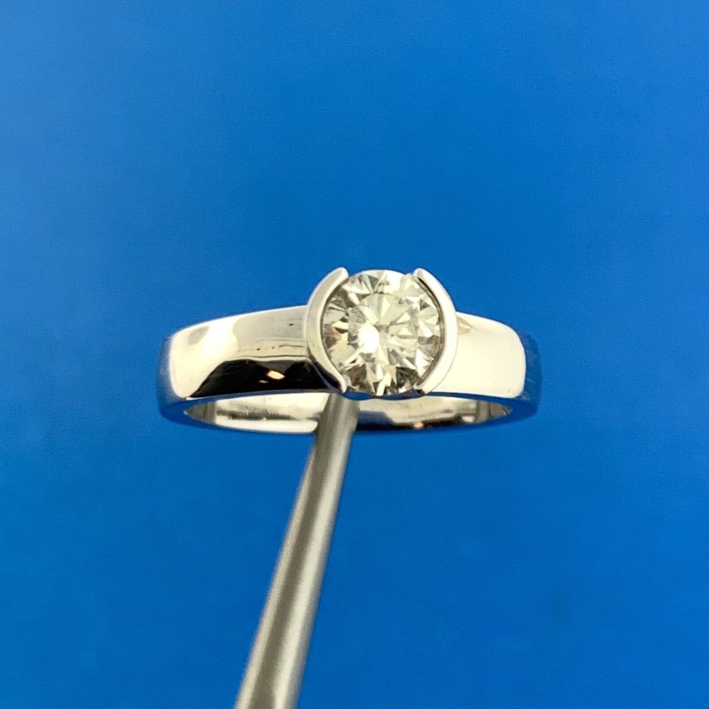 0.62ct Round Brilliant Diamond Engagement Ring — GIA Certified, 14k White Gold