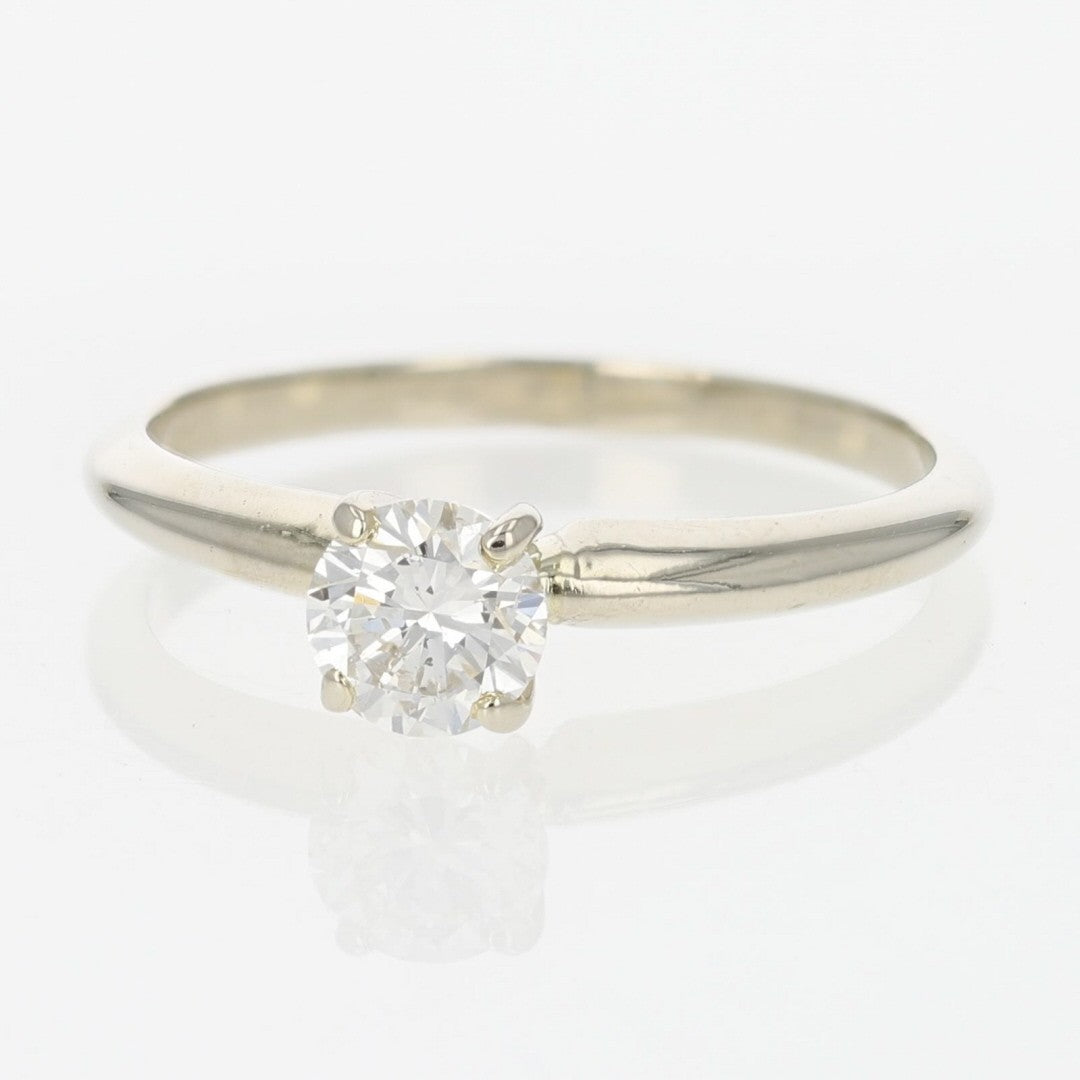 0.71ct Round Brilliant Diamond Solitaire Ring — GIA Certified, 14k White Gold