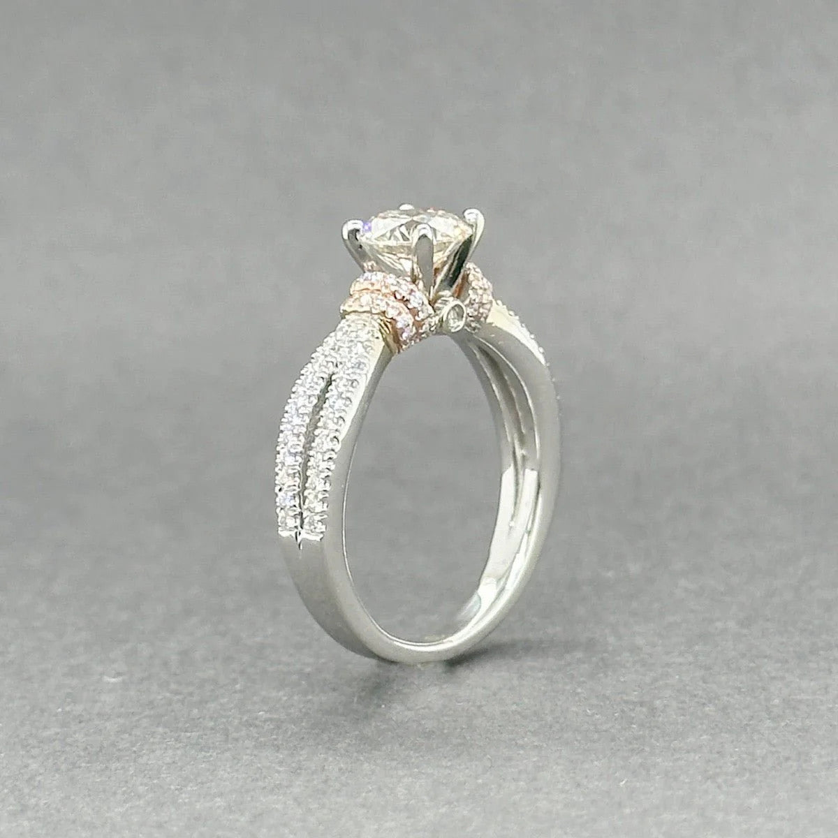 0.95ct Round Brilliant Diamond Engagement Ring — GIA Certified, 14k Two-Tone Gold