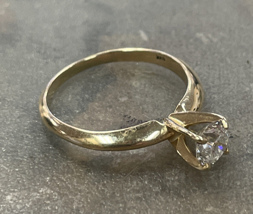 0.44ct Round Brilliant Diamond Ring — GIA Certified, 14k Yellow Gold