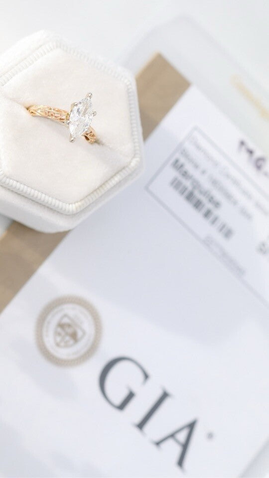 1.20ct Marquise Brilliant Diamond Ring — GIA Certified, 14k Yellow Gold