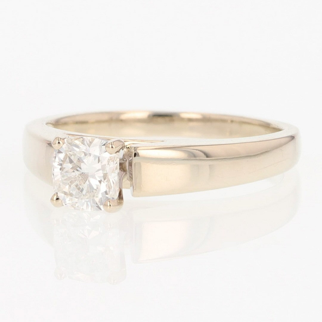 0.97ct Cushion Diamond Solitaire Engagement Ring — GIA Certified, 14k White Gold
