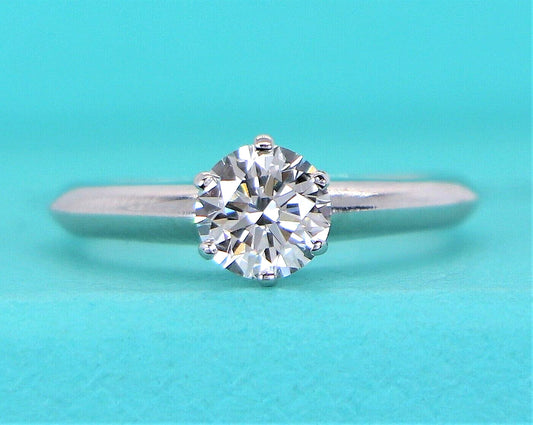0.70ct Round Brilliant Diamond Engagement Ring — GIA Certified, Platinum