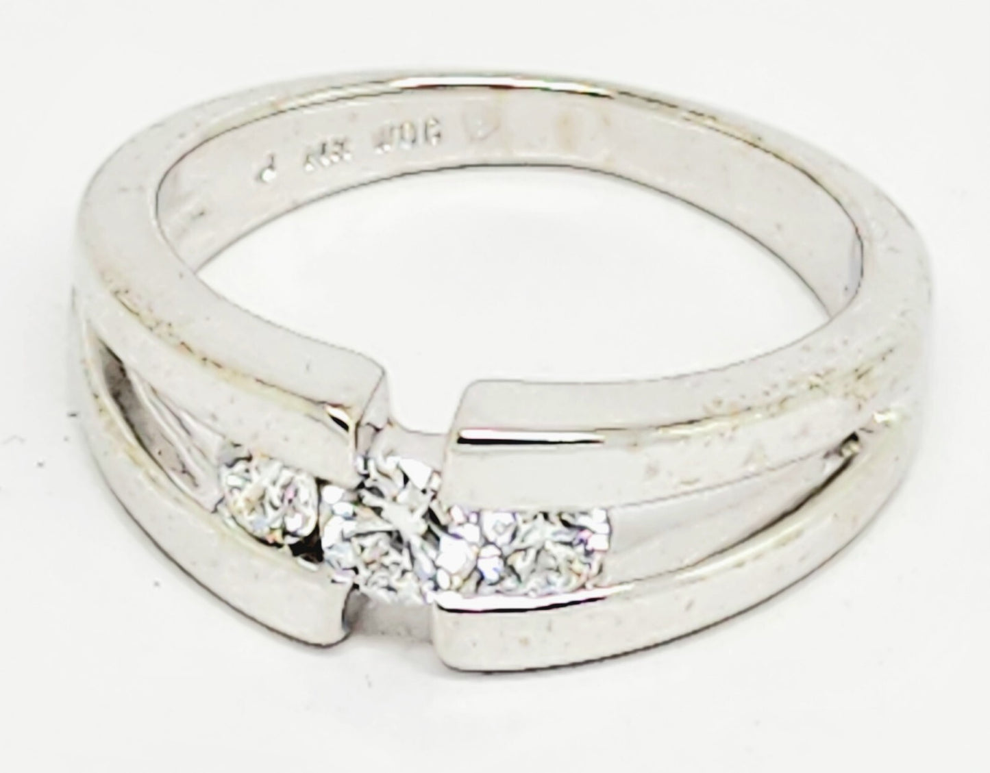 0.26ct Round Brilliant Diamond Three-Stone Ring — GIA Certified, 14k White Gold