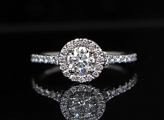 0.52ct Round Brilliant Diamond Engagement Ring — GIA Certified, Platinum