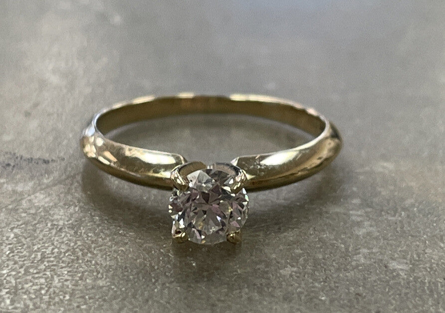 0.44ct Round Brilliant Diamond Ring — GIA Certified, 14k Yellow Gold