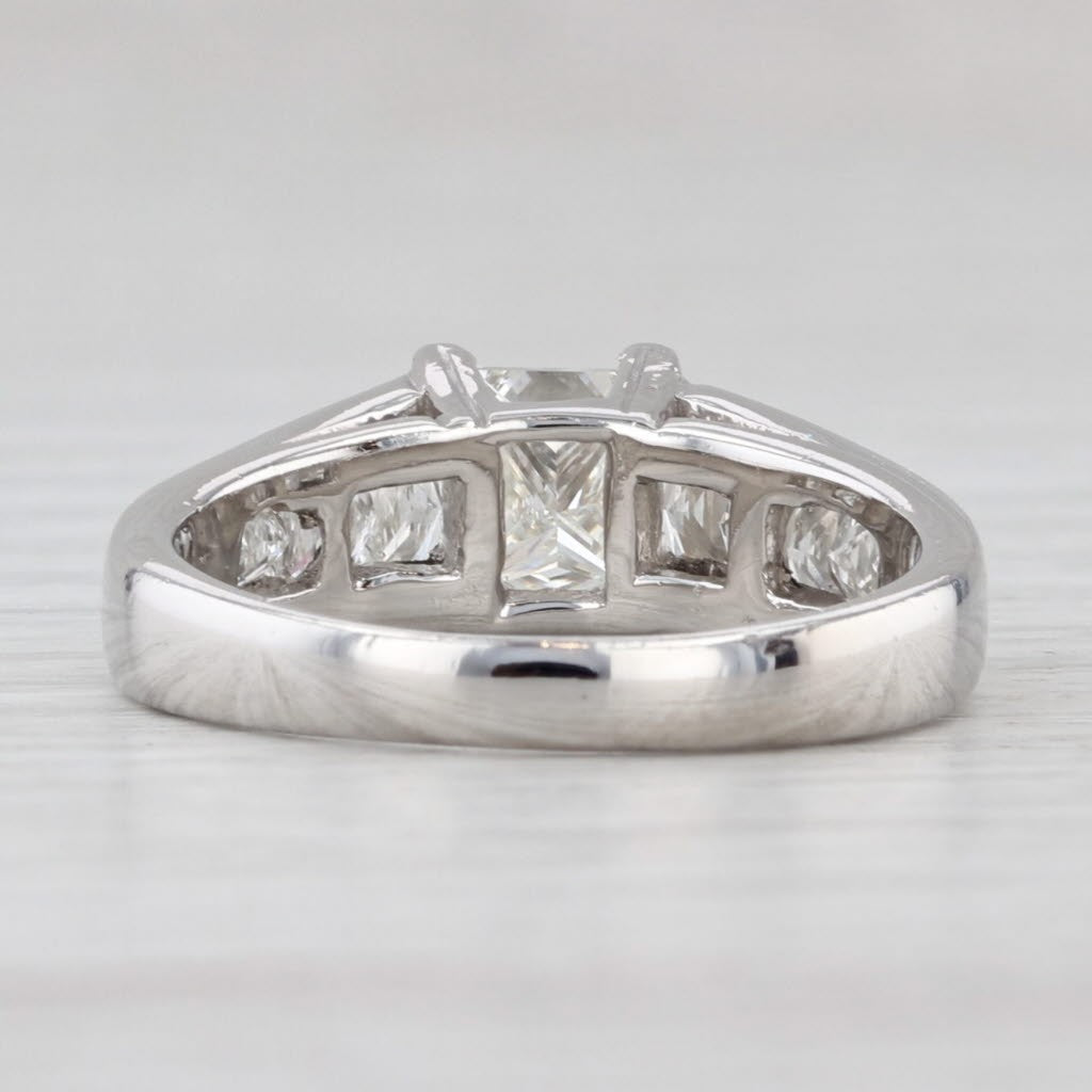 1.00ct Rectangular Modified Brilliant Diamond Cathedral Ring — GIA Certified, Platinum