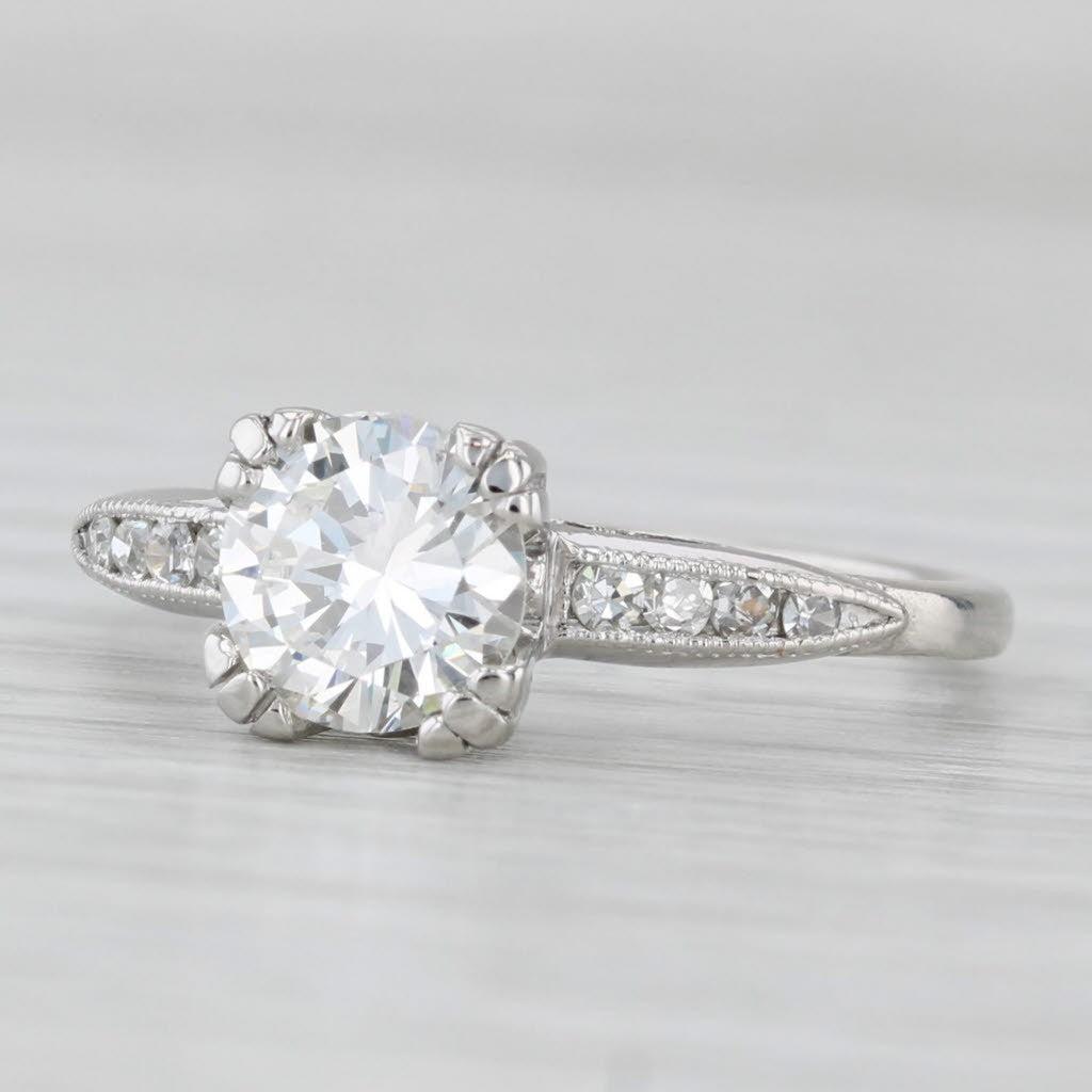 1.12ct Round Brilliant Diamond Engagement Ring — GIA Certified, Platinum
