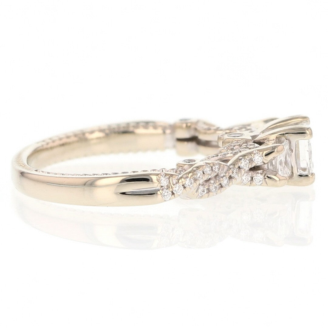 0.52ct Princess Diamond Three-Stone Engagement Ring — GIA Certified, 14k White Gold