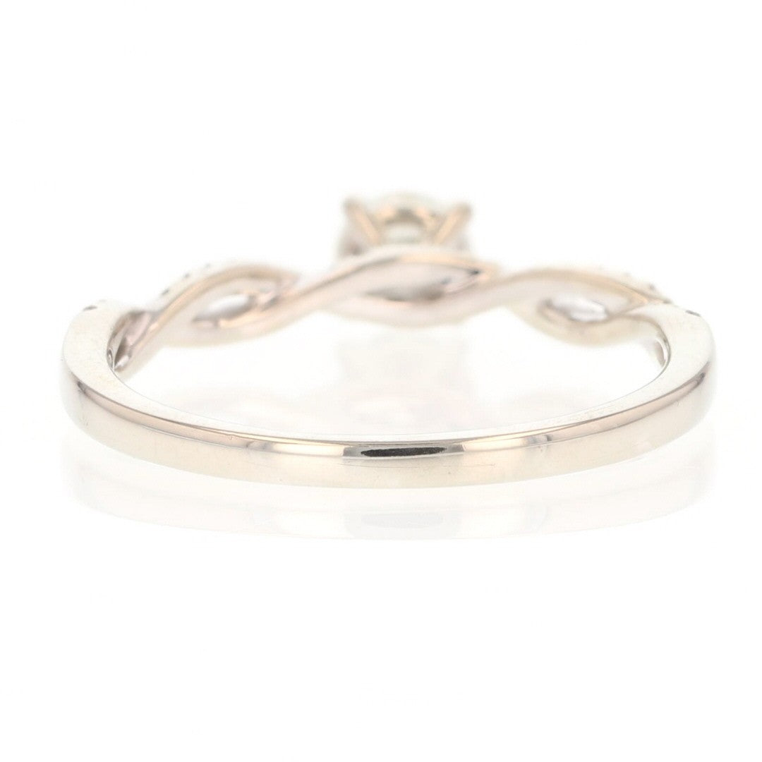 0.57ct Round Brilliant Diamond Infinity Shank Ring — GIA Certified, 14k White Gold