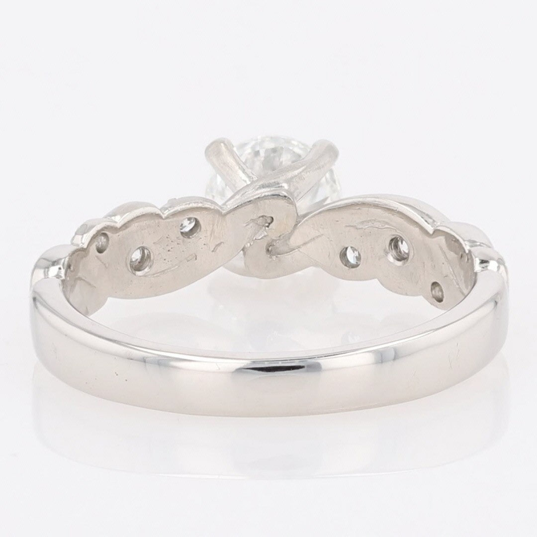 1.00ct Round Brilliant Diamond Solitaire with Accents Ring — GIA Certified, Platinum