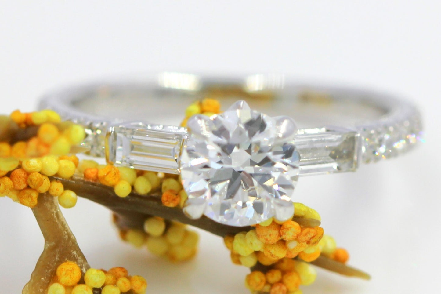 0.70ct Round Brilliant Diamond Halo Engagement Ring — GIA Certified, 14k White Gold