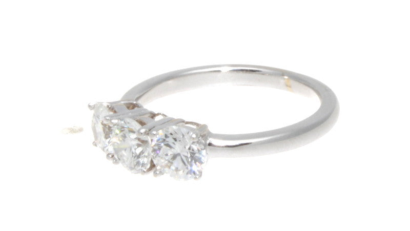 0.60ct Round Brilliant Diamond Three-Stone Ring — GIA Certified, Platinum