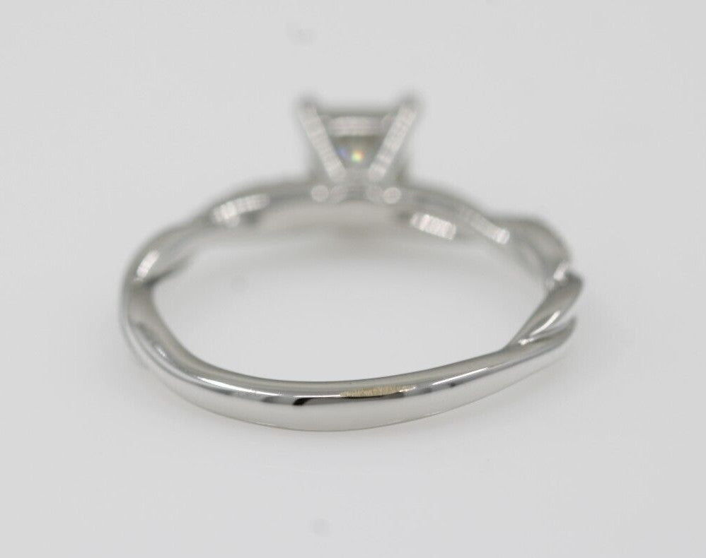 0.70ct Square Modified Brilliant Diamond Engagement Ring — GIA Certified, 14k White Gold