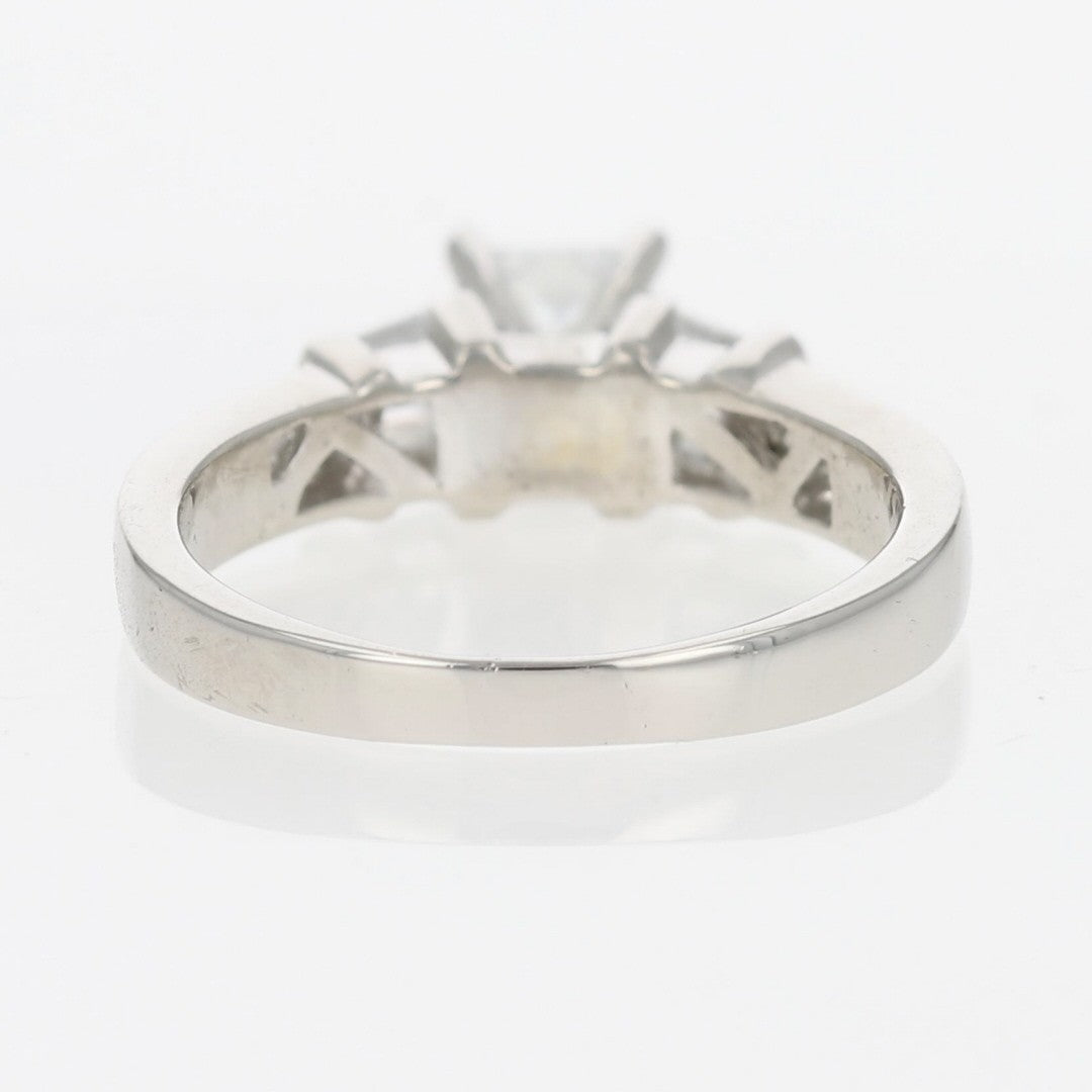 0.46ct Square Modified Brilliant Diamond Solitaire with Accents Ring — GIA Certified, Platinum
