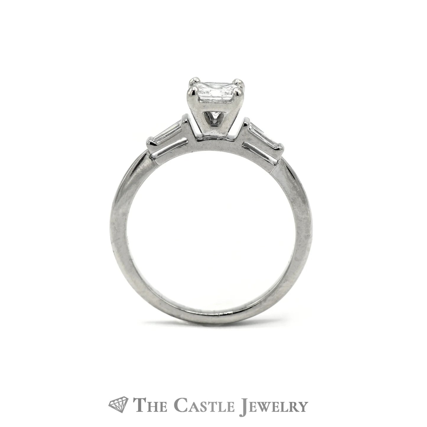 0.50ct Square Modified Brilliant Diamond Engagement Ring — GIA Certified, 14k White Gold