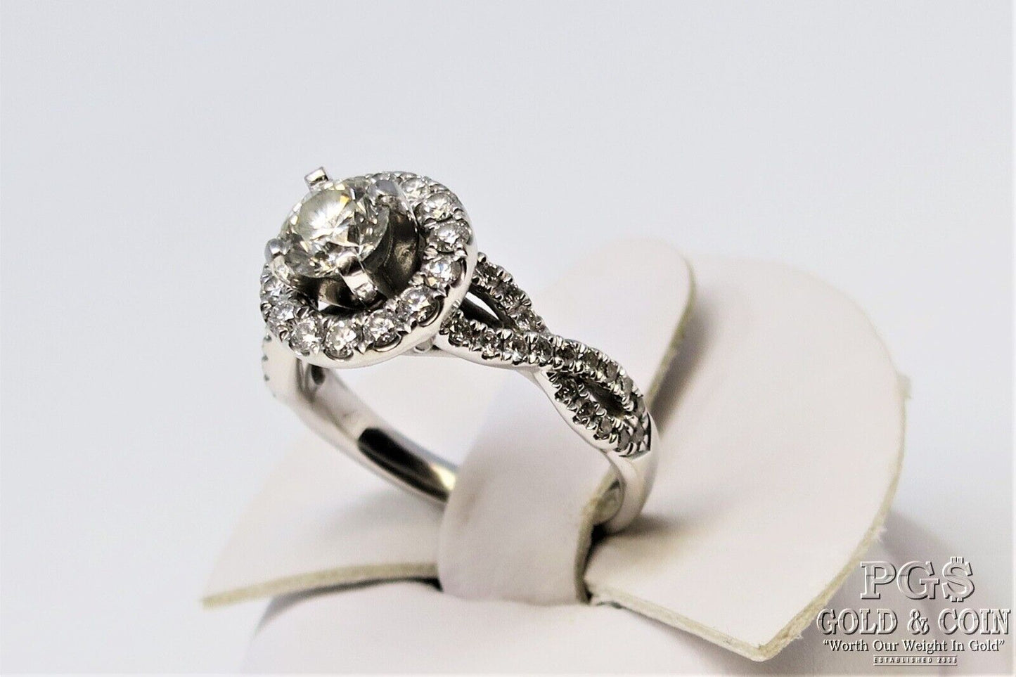 0.71ct Round Brilliant Diamond Engagement Ring — GIA Certified, 14k White Gold