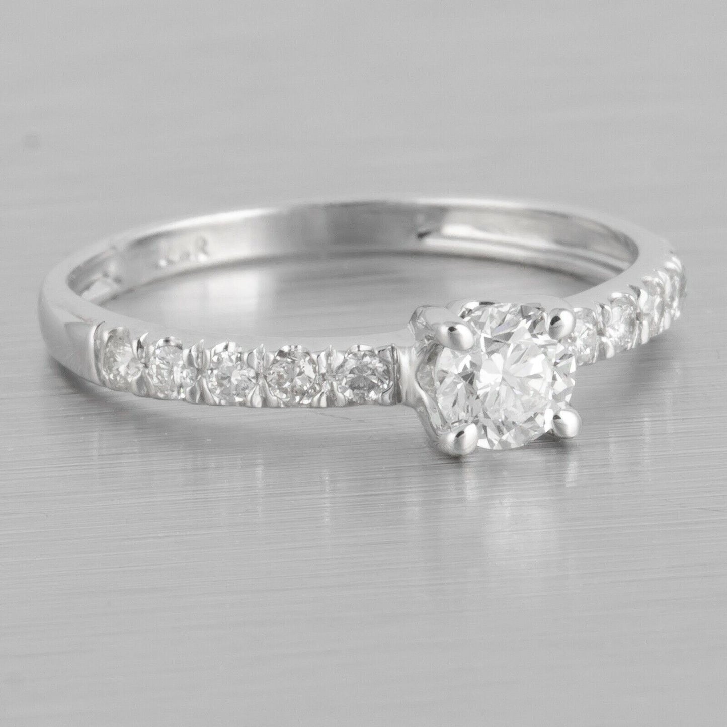 0.31ct Round Brilliant Diamond Solitaire Ring — GIA Certified, 14k White Gold