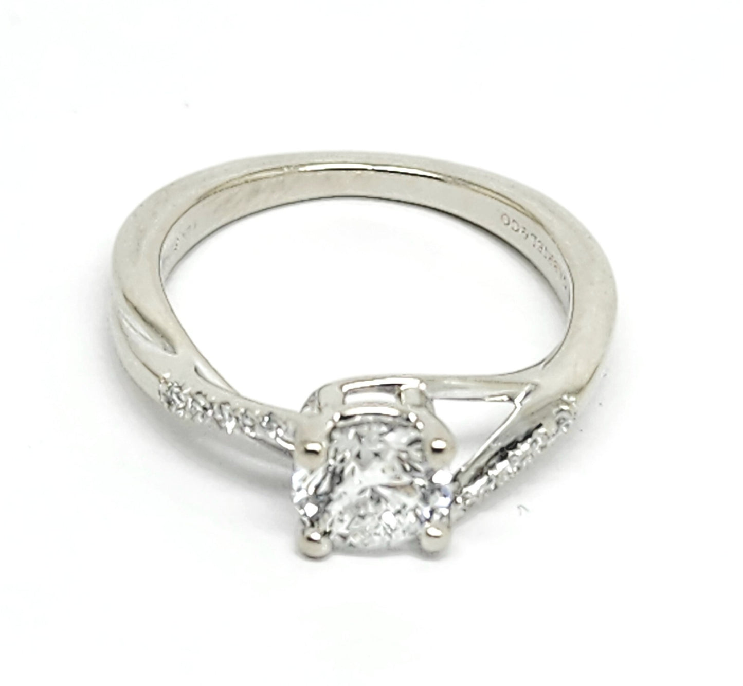 0.70ct Round Brilliant Diamond Engagement Ring — GIA Certified, 14k White Gold