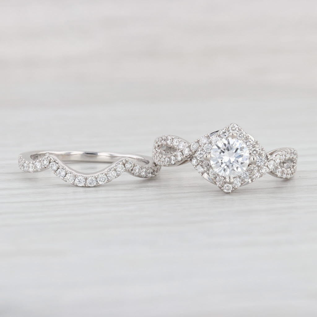 0.70ct Round Brilliant Diamond Halo Engagement Ring — GIA Certified, 14k Gold