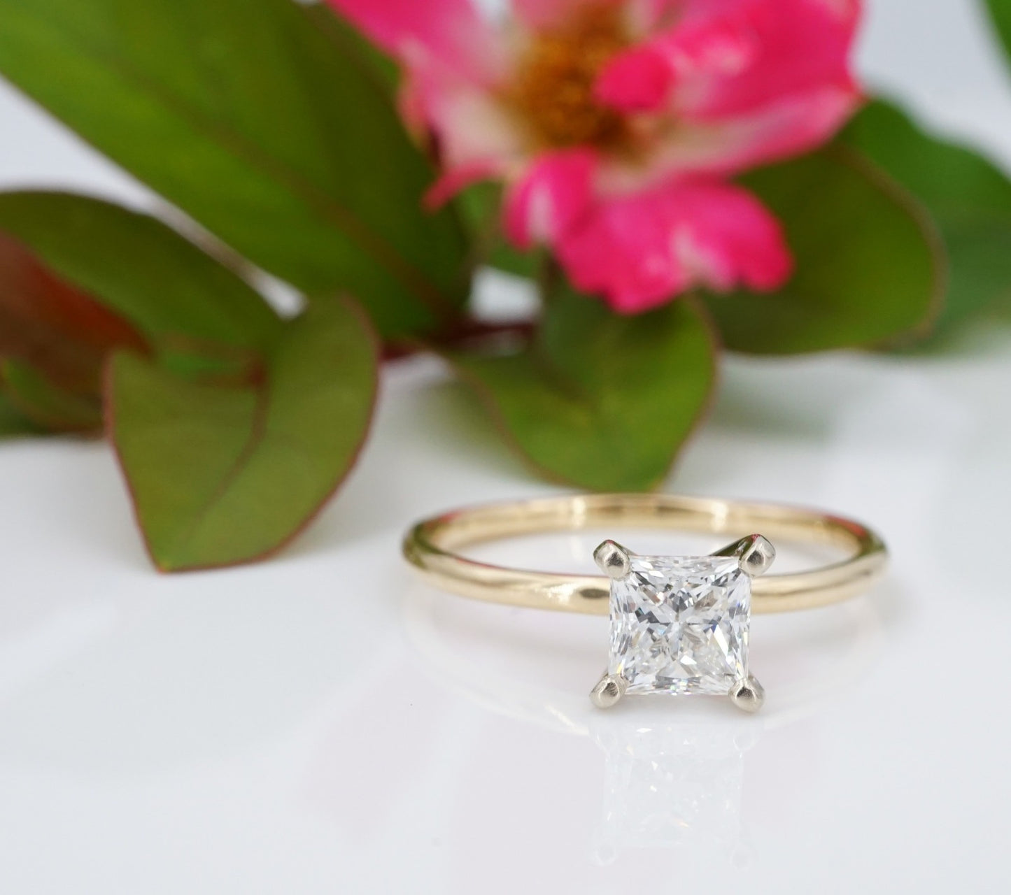 1.01ct Square Modified Brilliant Diamond Solitaire Ring — GIA Certified, 14k Gold