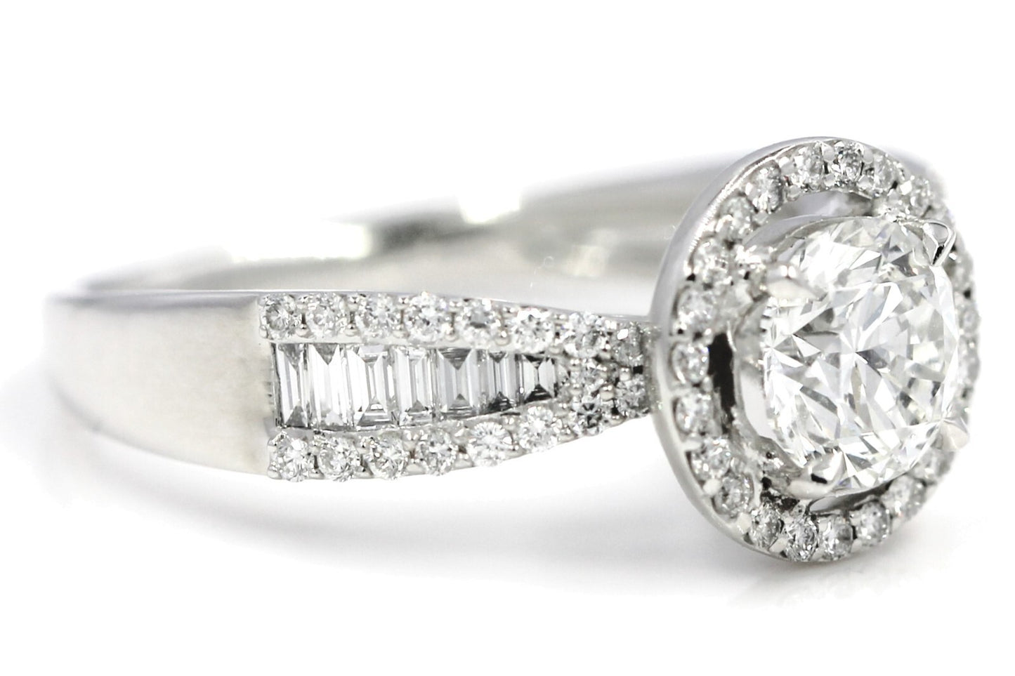 1.05ct Round Brilliant Diamond Engagement Ring — GIA Certified, 14k White Gold