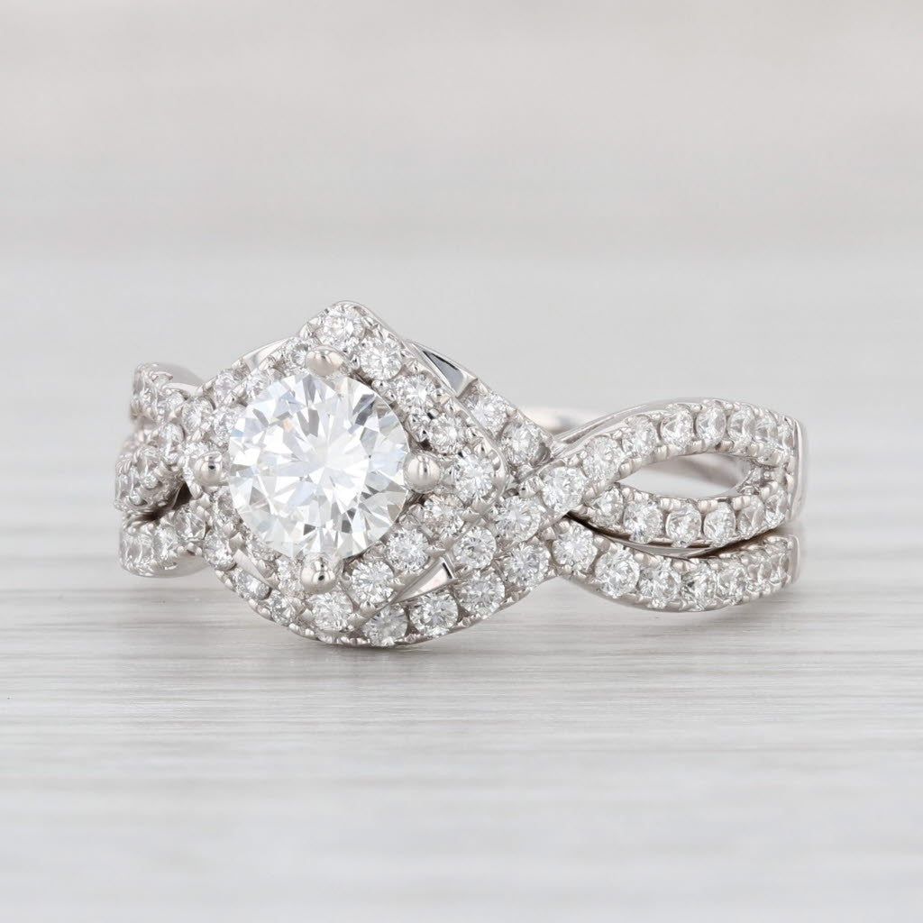 0.70ct Round Brilliant Diamond Halo Engagement Ring — GIA Certified, 14k Gold