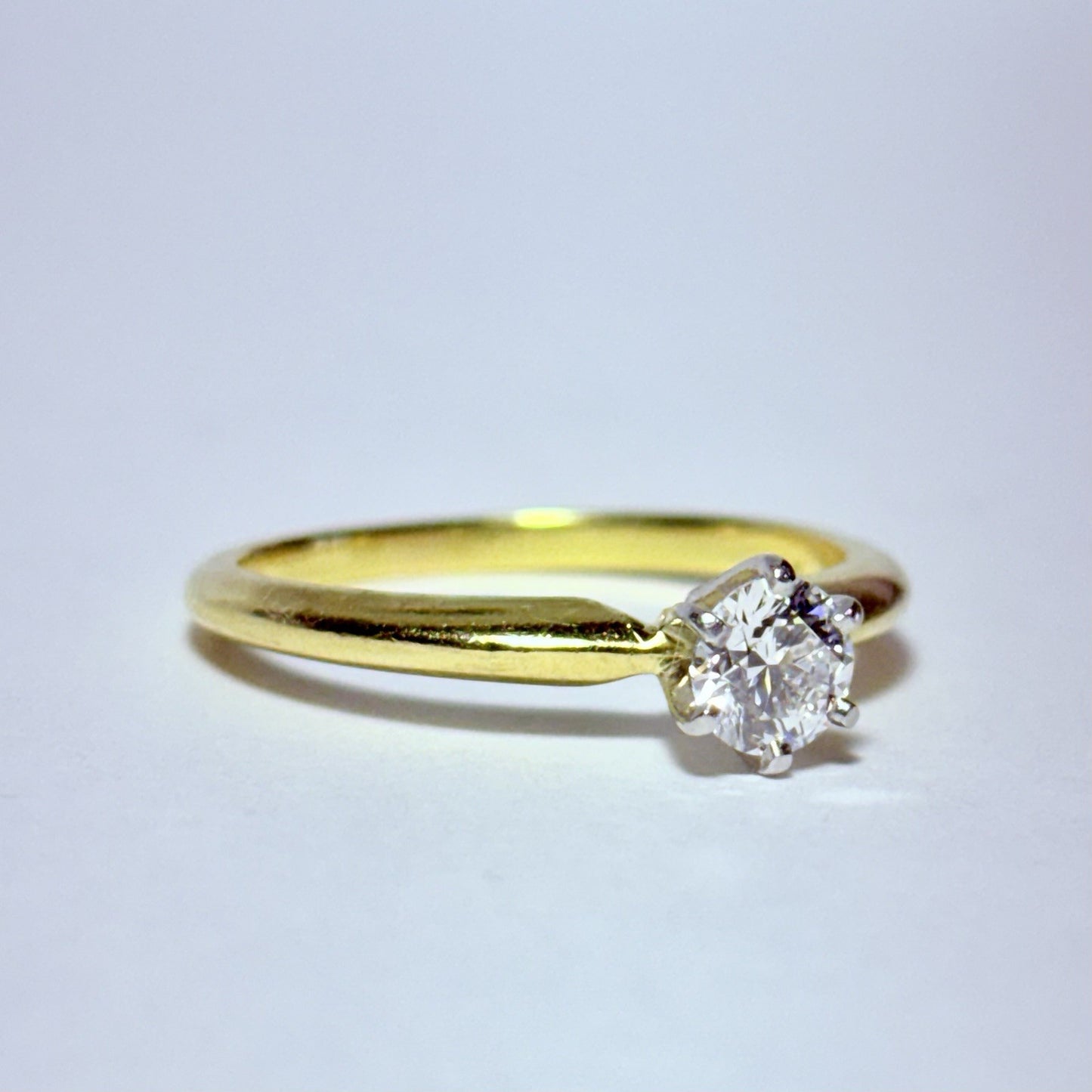 0.45ct Round Brilliant Diamond Solitaire Ring — GIA Certified, 18k Yellow Gold