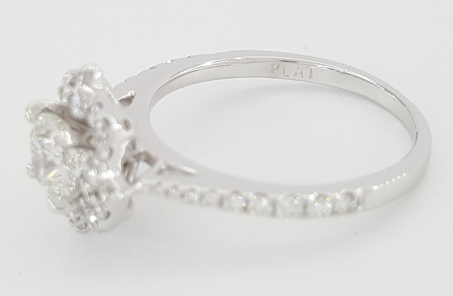0.61ct Cushion Modified Brilliant Diamond Halo Engagement Ring — GIA Certified, Platinum