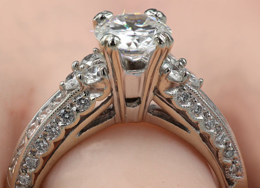 1.18ct Round Brilliant Diamond Engagement Ring — GIA Certified, 18k White Gold