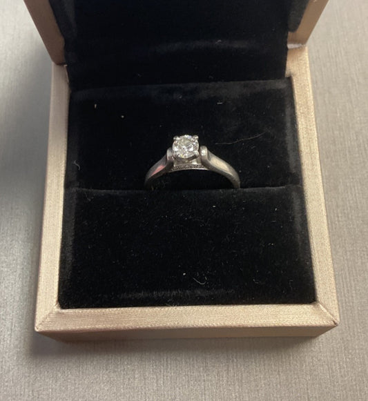 0.50ct Round Brilliant Diamond Engagement Ring — GIA Certified, Platinum
