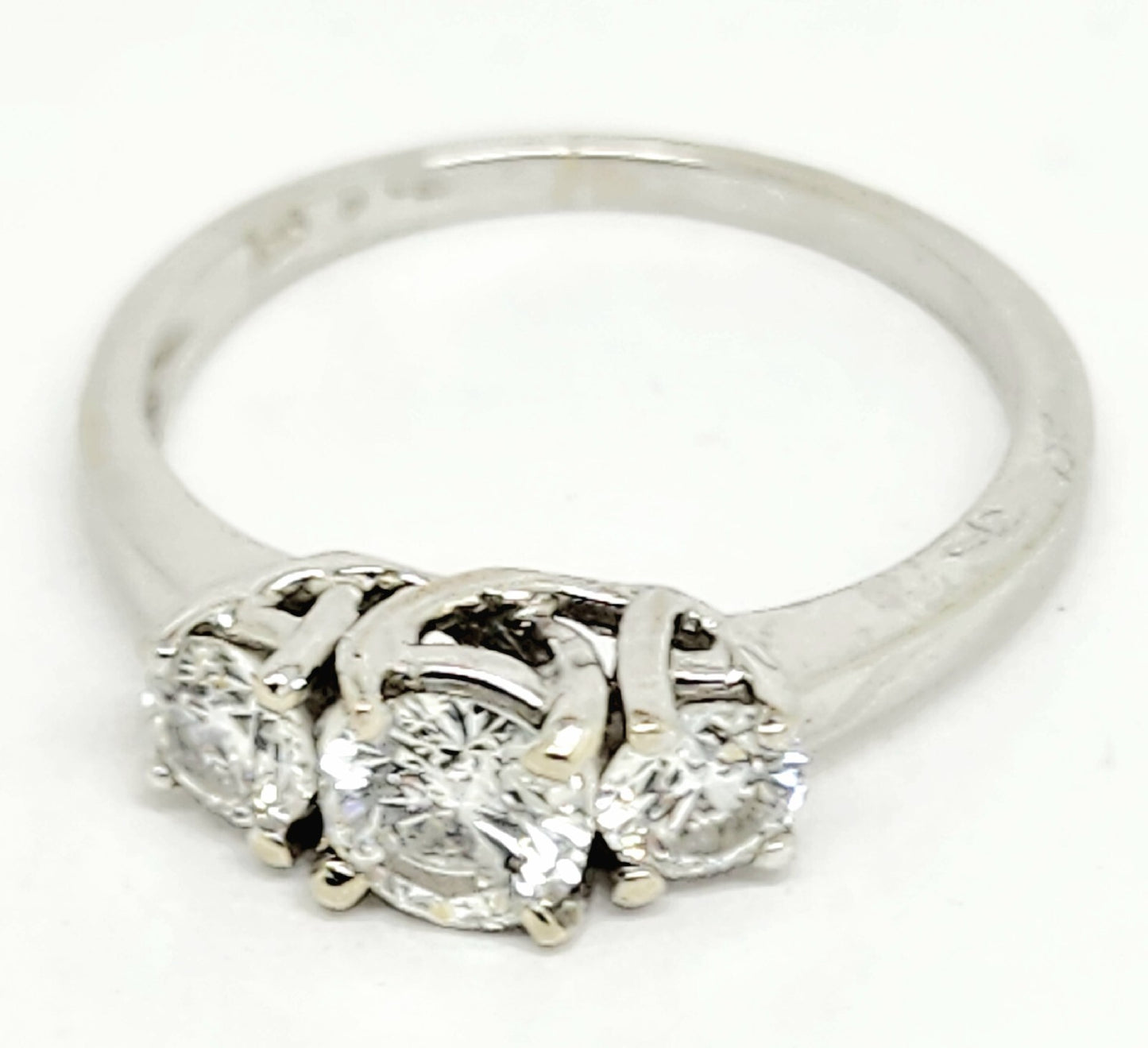 0.53ct Round Brilliant Past Present Future Diamond Ring — GIA Certified, 18k White Gold