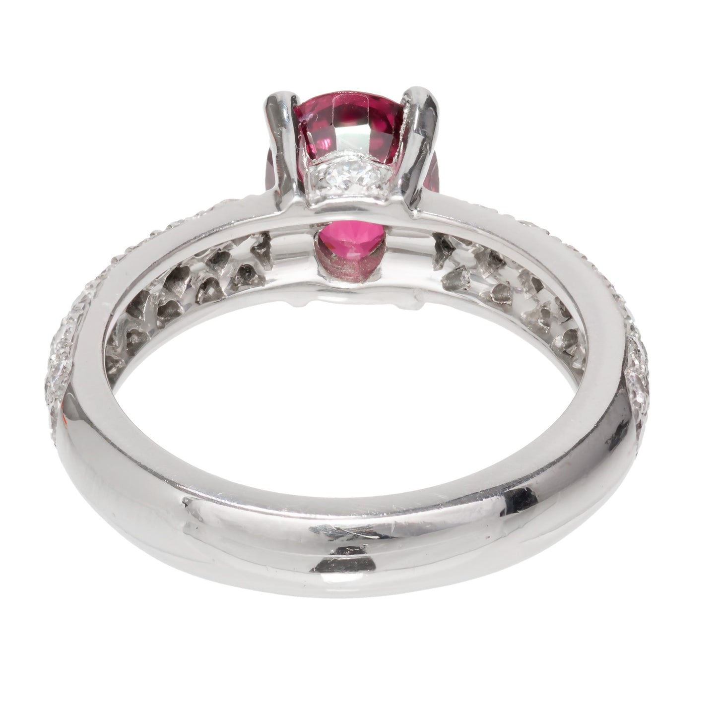 1.59ct Oval Red Spinel Diamond Ring — GIA Certified, Platinum