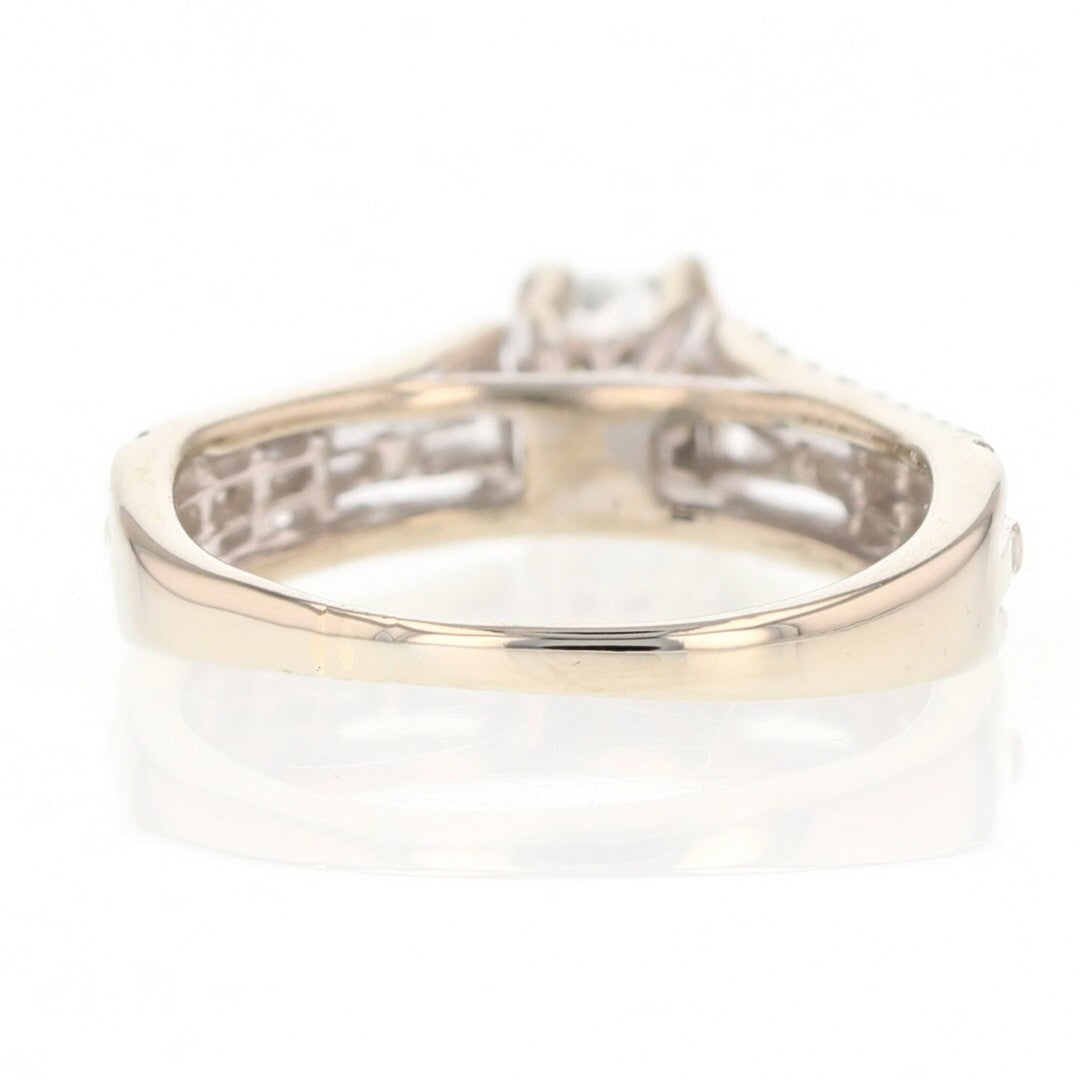0.50ct Radiant Diamond Solitaire with Accents Ring — GIA Certified, 14k White Gold
