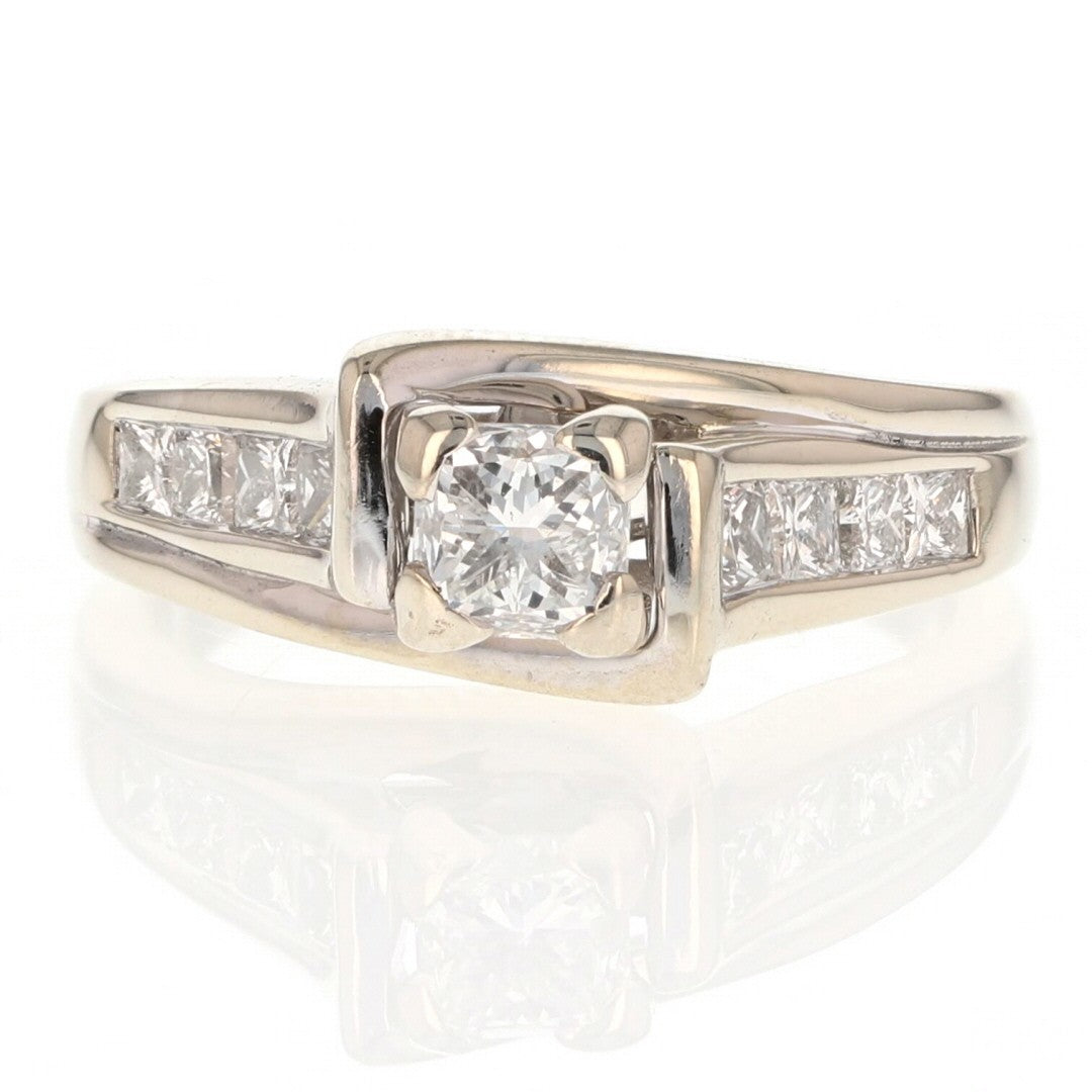 0.72ct Cushion Modified Brilliant Diamond Solitaire Ring — GIA Certified, 14k White Gold