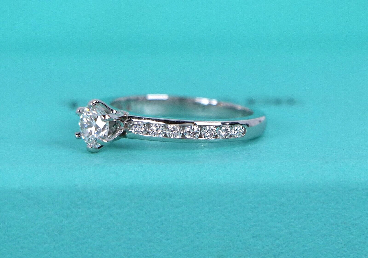 0.35ct Round Brilliant Diamond Channel Engagement Ring — GIA Certified, Platinum