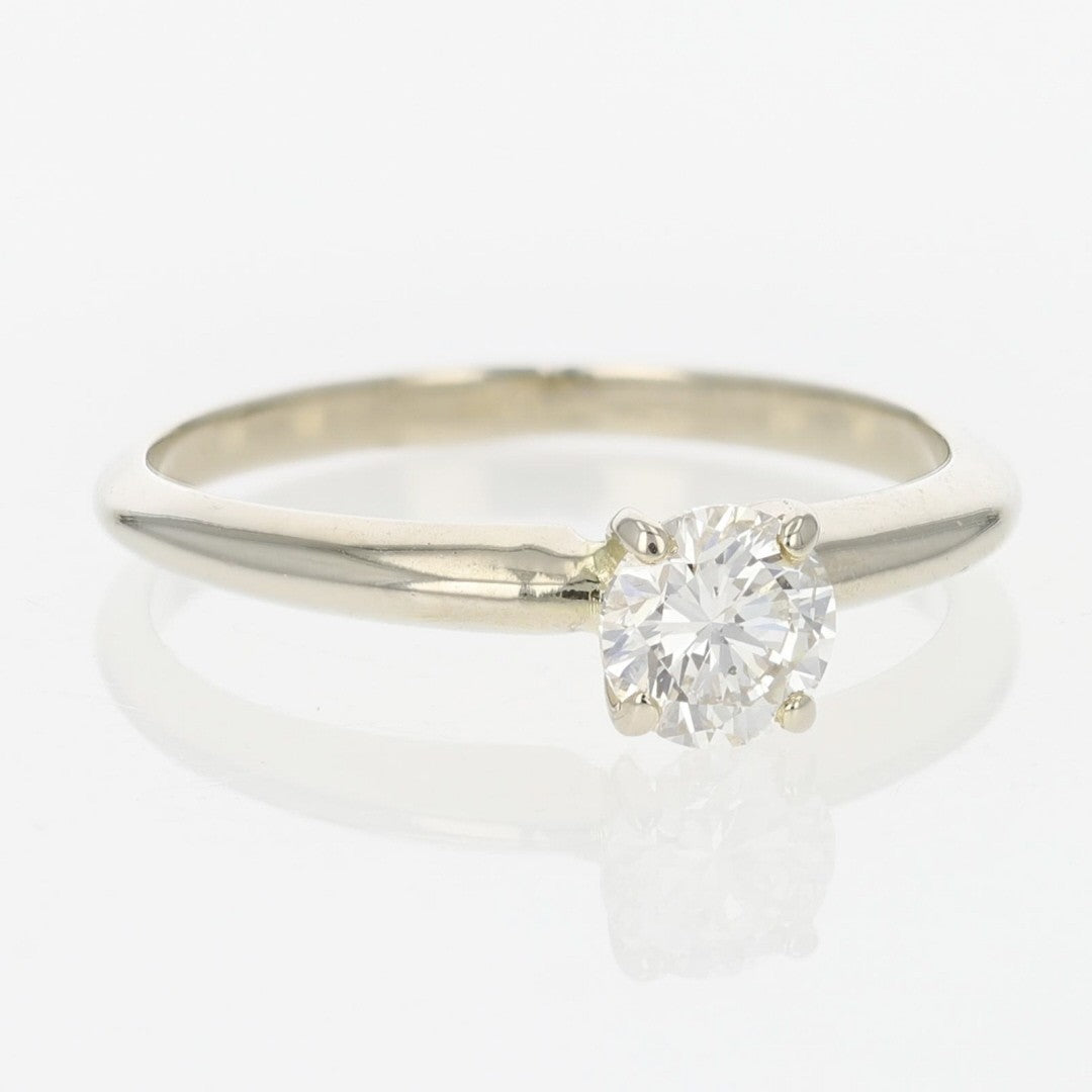 0.71ct Round Brilliant Diamond Solitaire Ring — GIA Certified, 14k White Gold