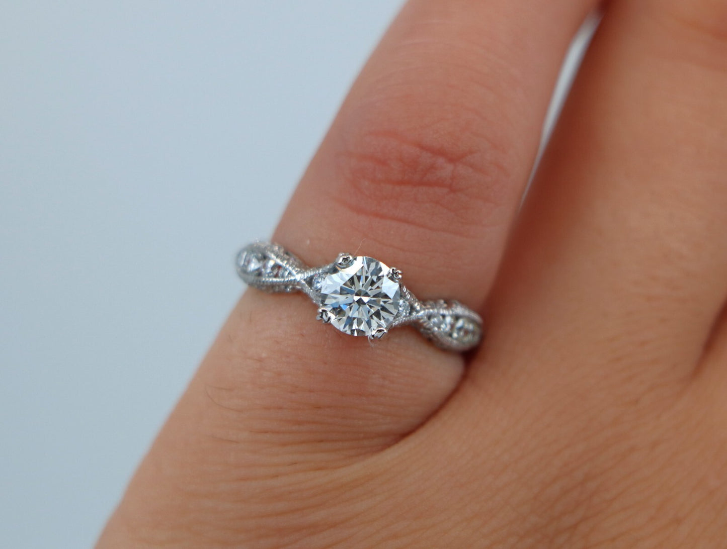 0.80ct Round Brilliant Diamond Engagement Ring — GIA Certified, 18k White Gold